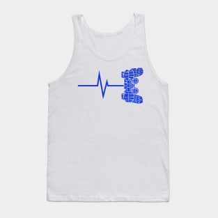 Heart beat gamer game over Tank Top